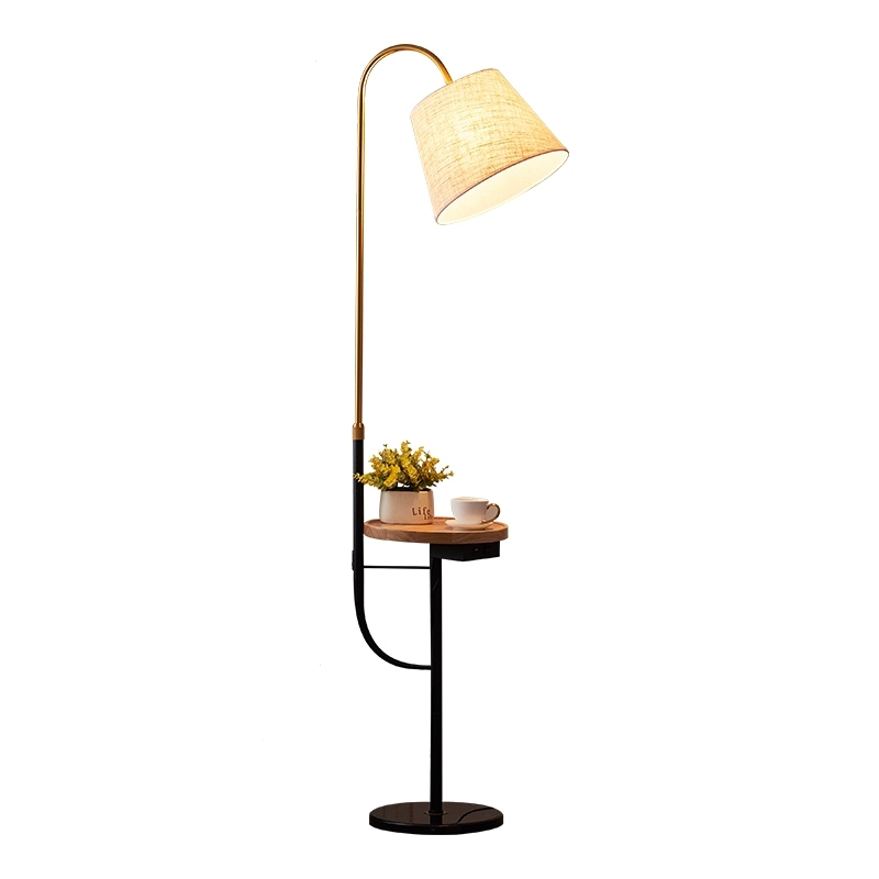 北欧ins落地灯客厅沙发卧室古达床头网红茶几usb无线充电布艺立式台灯