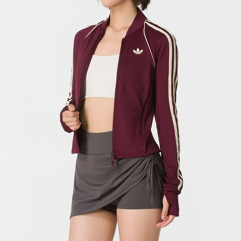 Adidas阿迪达斯夹克女装新款修身时尚运动服舒适简约休闲外套KT7027 ZP高清大图