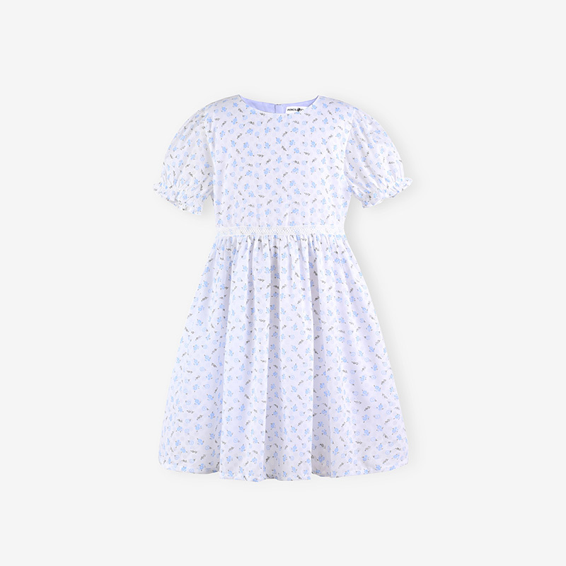 [1件3折]铅笔俱乐部童装2025夏装新款女童连衣裙中大童裙子儿童收腰碎花裙