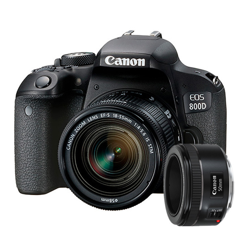 佳能canoneos800defs18135mmisstmef50mmf18双镜头单反套机视频