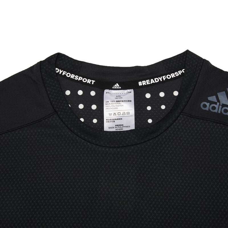 阿迪达斯(adidas) 夏季新款运动服御热科技梭织快干圆领体恤透气休闲短袖 HC4230/黑色