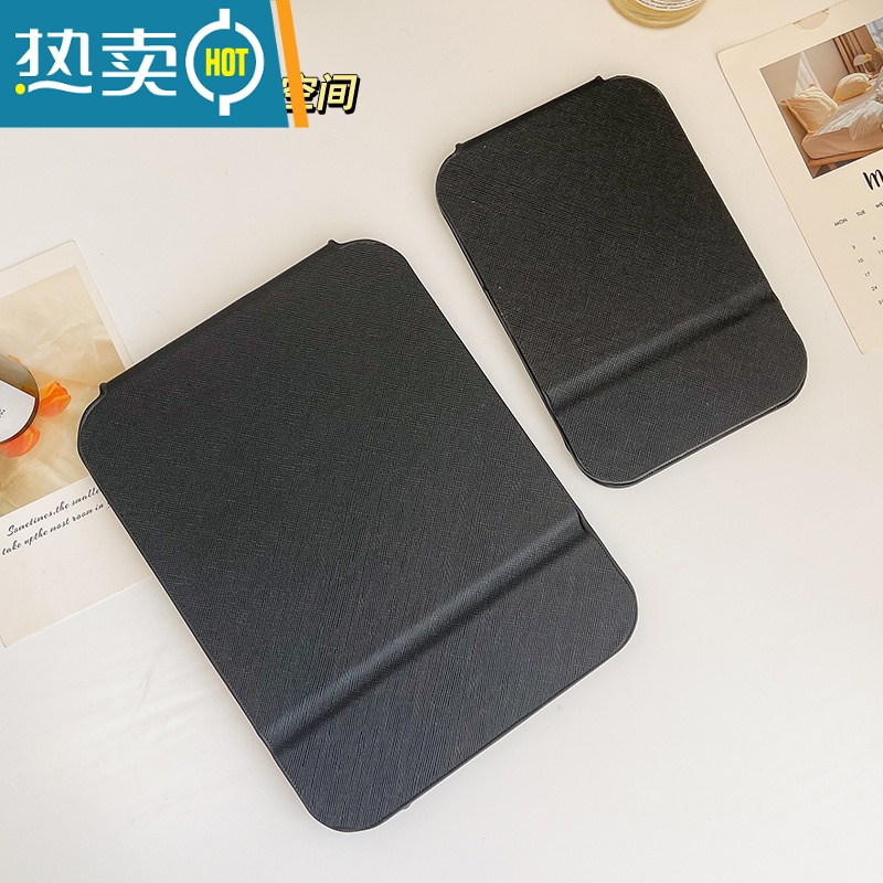 敬平化妆镜子台式梳妆镜子公主镜折叠便携大号网红简约随身宿舍桌面女 黑色 大号便携式用镜高清大图