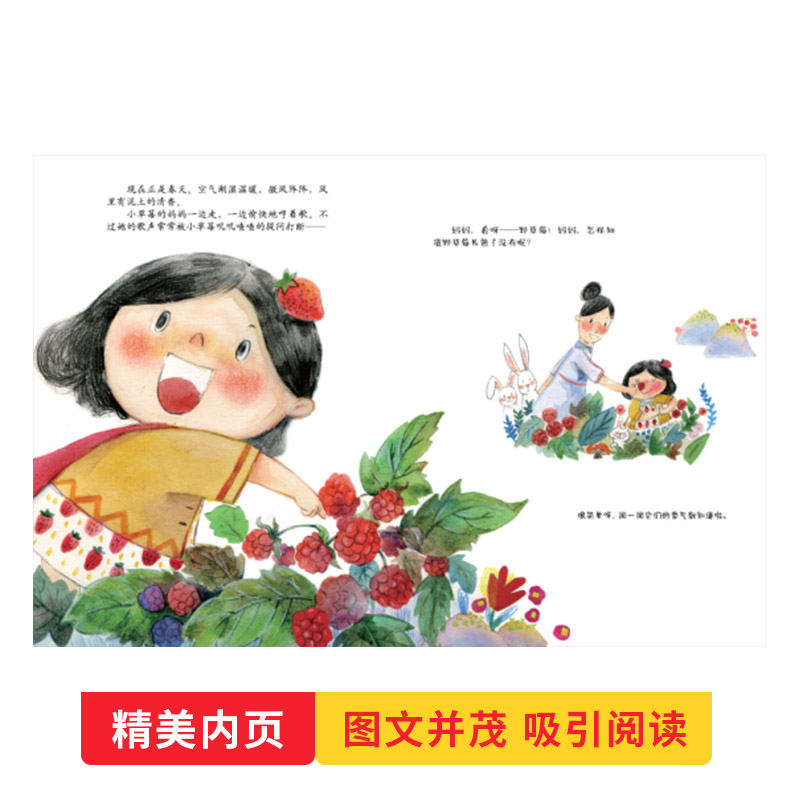 爱提问的小草莓(精装) [正版]爱提问的小草莓精装绘本图画书温馨故事绘本中国原创儿童图画书孙俪微博绘本启发孩子用心观察和高清大图