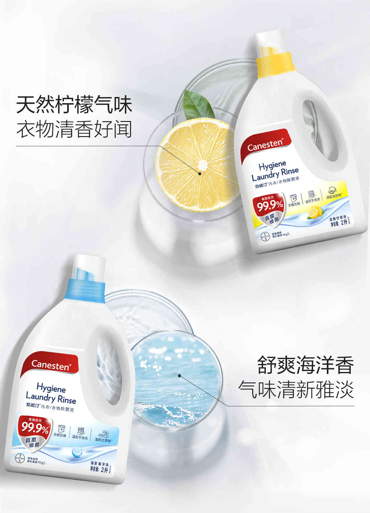 【补贴10%】衣物消毒除菌液洗衣专用内衣裤杀菌婴儿多规格 母婴宠物友好新柠檬香2L