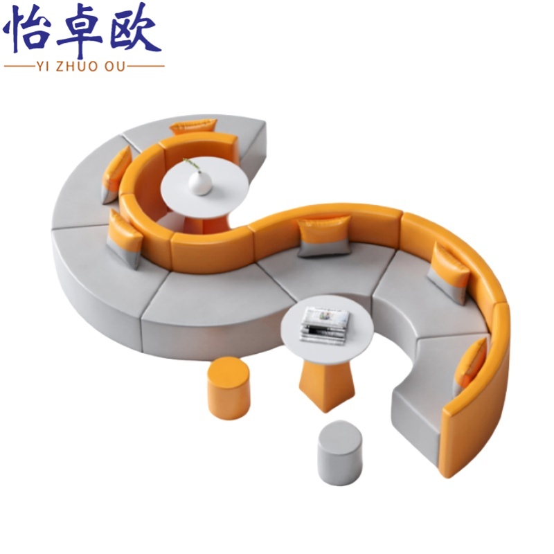 怡卓欧沙发七人位+2茶几+2圆凳套高清大图