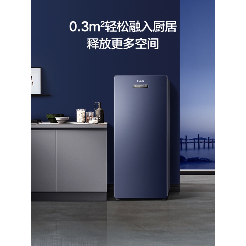 海尔(Haier)立式冰柜冷柜136升容量 抽屉式 风冷无霜 一级能效 家用小型冷柜 BD-136WEDB高清大图