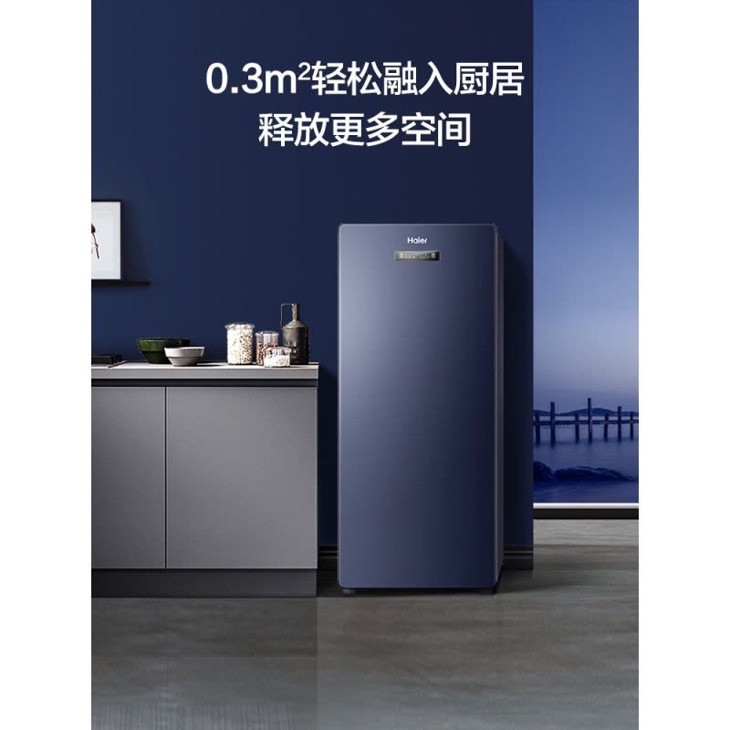海尔(Haier)立式冰柜冷柜136升容量 抽屉式 风冷无霜 一级能效 家用小型冷柜 BD-136WEDB图片