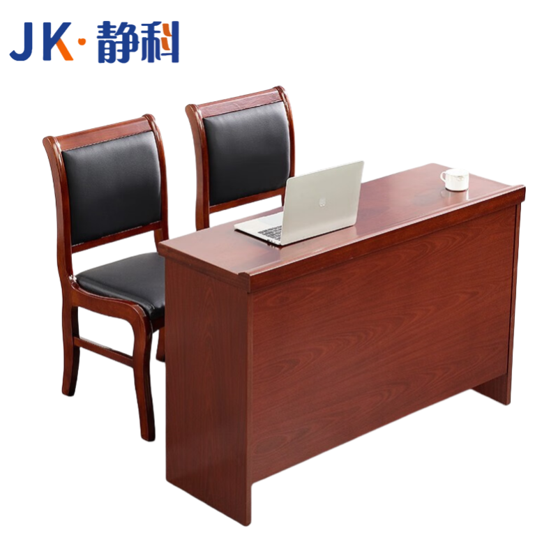 静科长条桌1400*400*760mm+椅子2把套高清大图