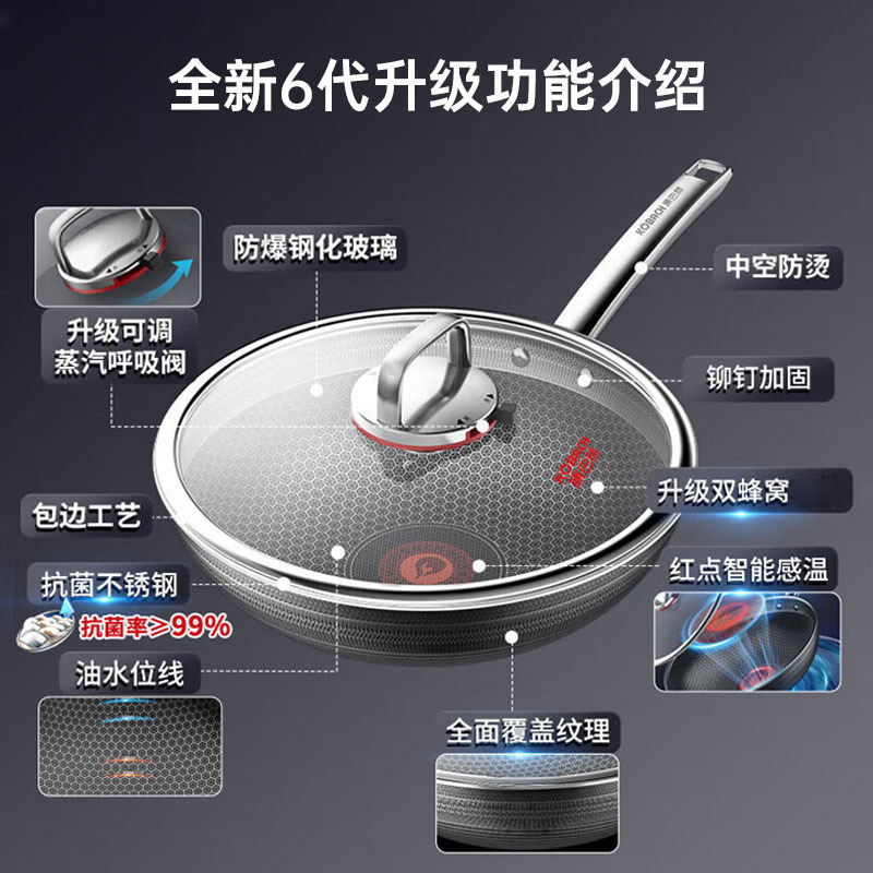 康巴赫 KGH-C32A 第六代蜂窝炒锅 32cm(单位:个)高清大图