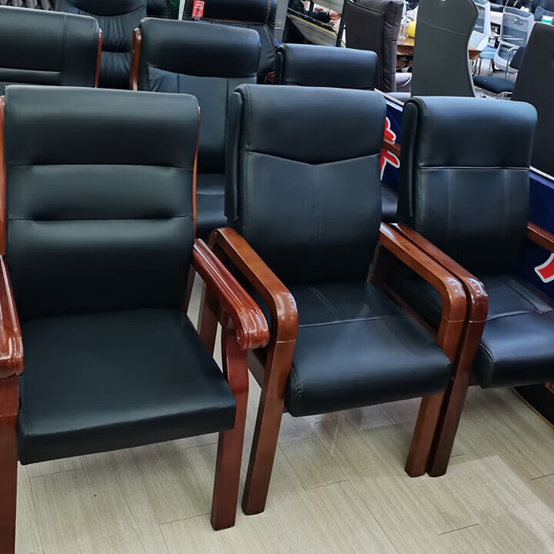 京中柜实木会议椅办公椅子会议室带扶手四脚木椅电脑椅曲木