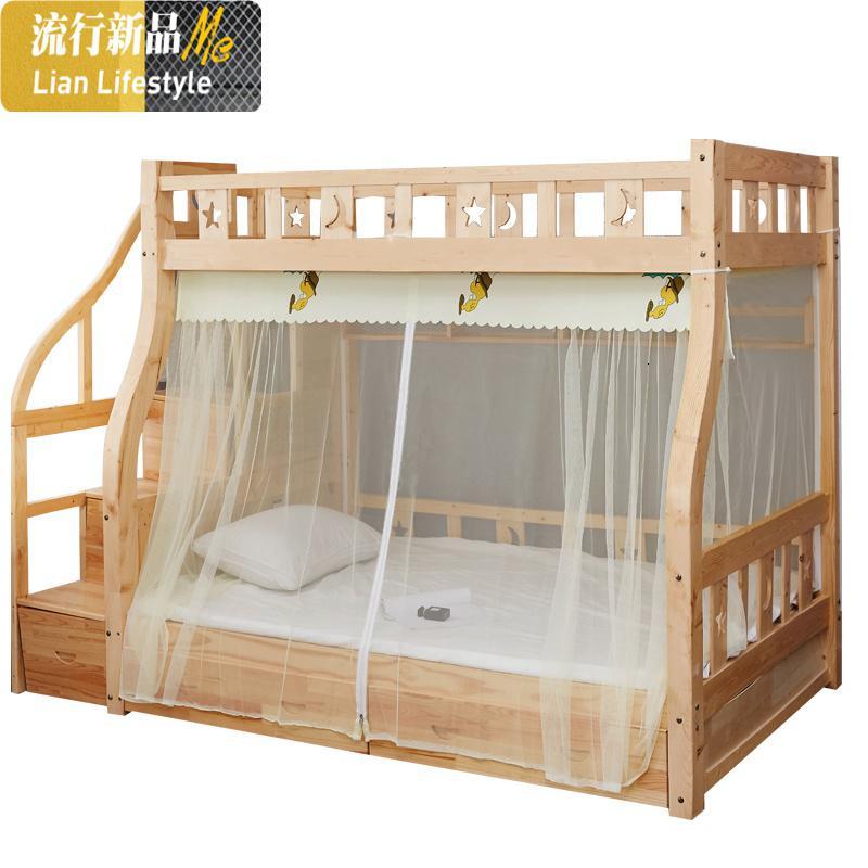 儿童上下床新款加密高低床上下铺双层床子母床蚊帐家用1.2米1.