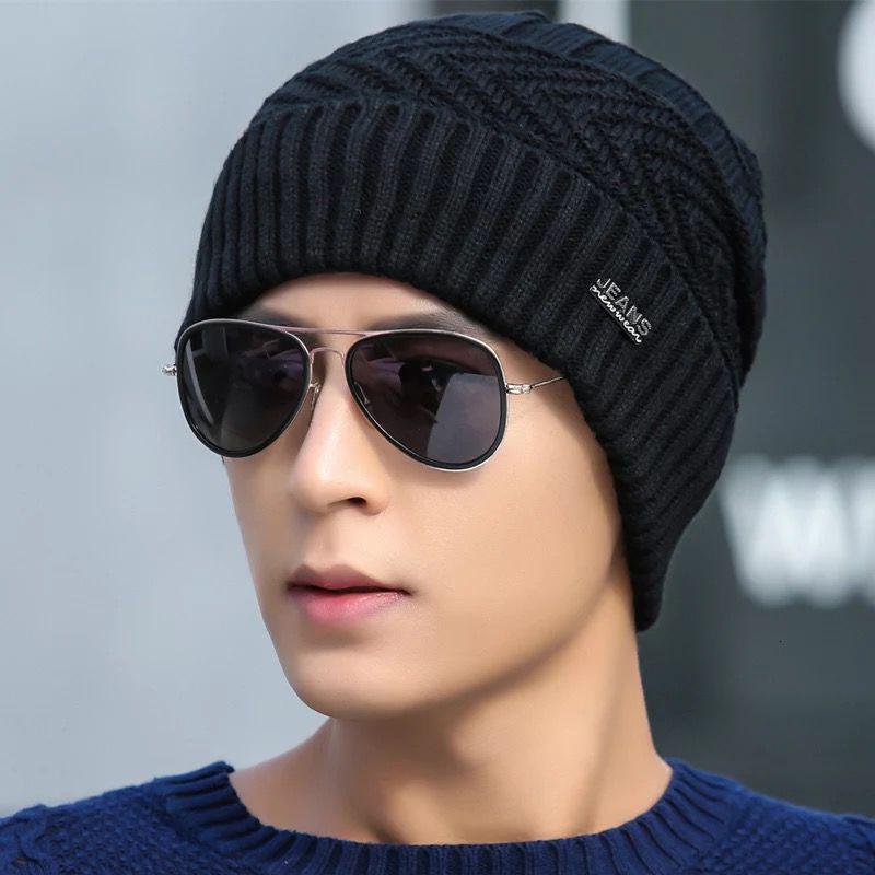 中老年帽子男冬老人帽男士冬季毛线帽加厚韩版潮针织套头加绒保暖帽