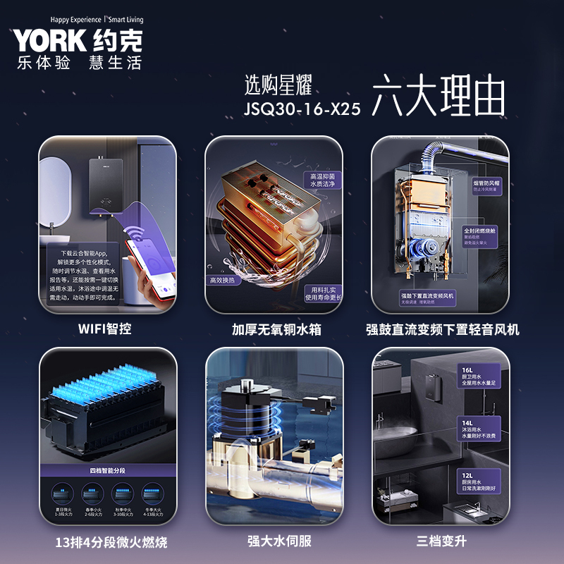 YORK约克燃气快速热水器JSQ30-16-X25