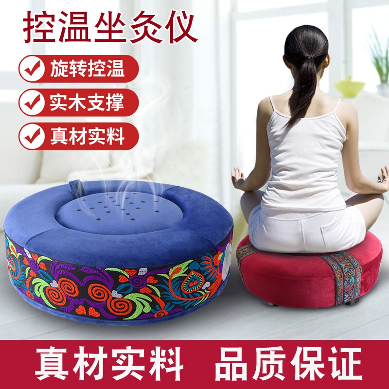 卜吻中医保健 艾灸坐灸仪艾灸盒家用随身灸坐垫养生凳臀部盆全身艾柱艾条熏蒸仪 凤凰款 蓝色+姜盘高清大图