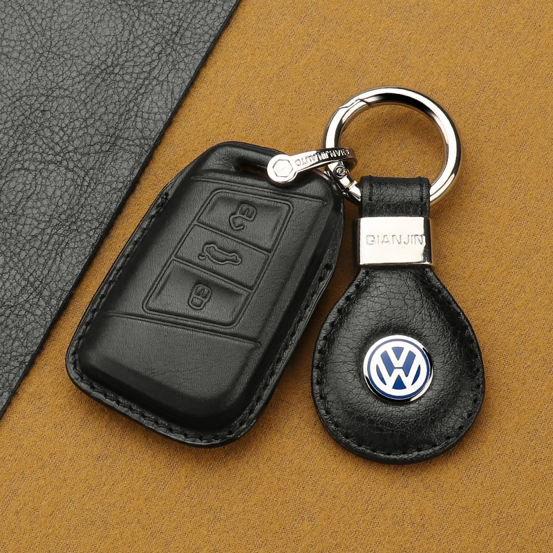 适用于迈腾钥匙包cc钥匙扣真皮钥匙套帕萨特大众蔚揽汽车钥匙保护套传