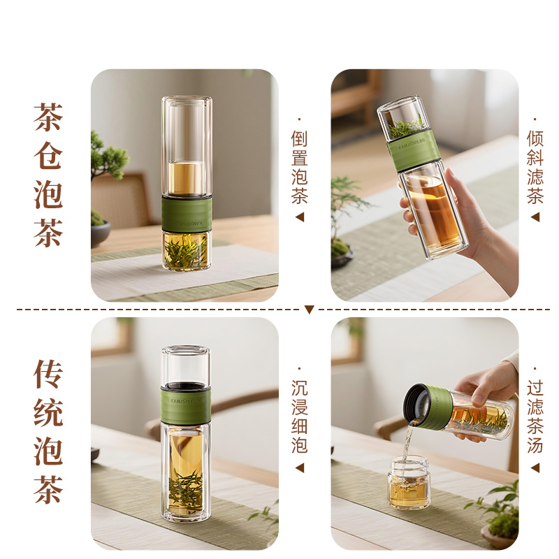 金灶T-113双层玻璃冷泡杯新款茶水分离泡茶杯玻璃杯养生泡茶家用高清大图