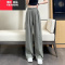 YIBUSHENG冰丝阔腿裤女2024新款山本裤季薄款速干凉凉直筒女裤宽松休闲裤
