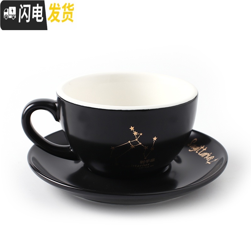 三维工匠十二星座欧式咖啡杯套装 创意哑光拉花杯拿铁杯茶杯 300cc 狮子座咖啡器具高清大图