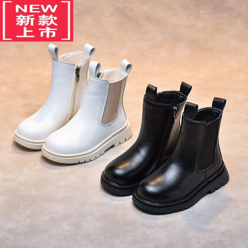 可莉允女童靴儿童马丁靴2022秋季新款加绒保暖靴子短靴烟筒靴皮靴秋冬款图片