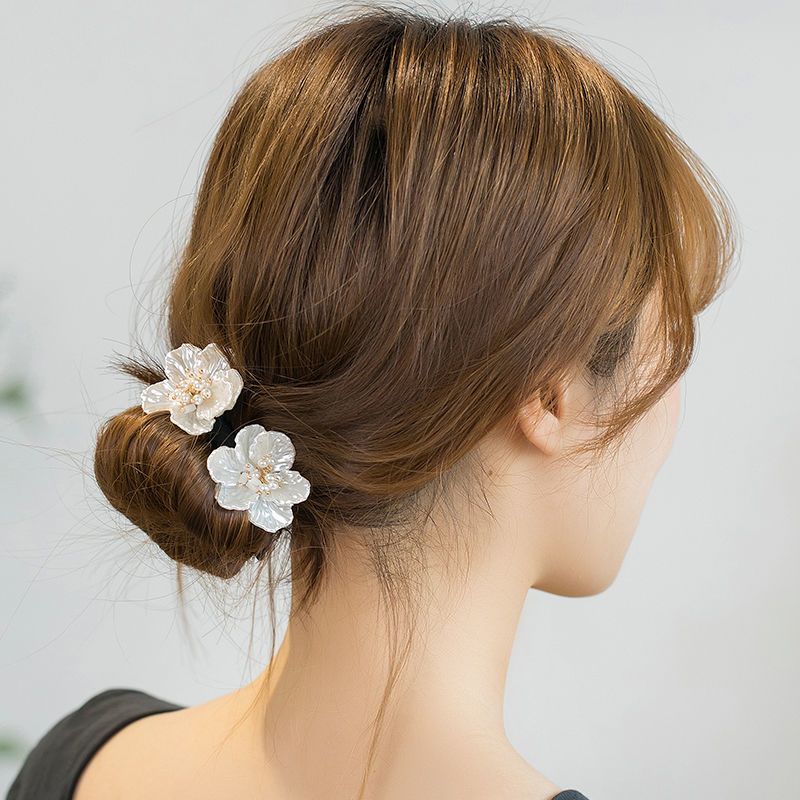 盘发神器抓夹女丸子头花朵扎盘头发懒人蓬松头花饰品韩国短发发饰纯