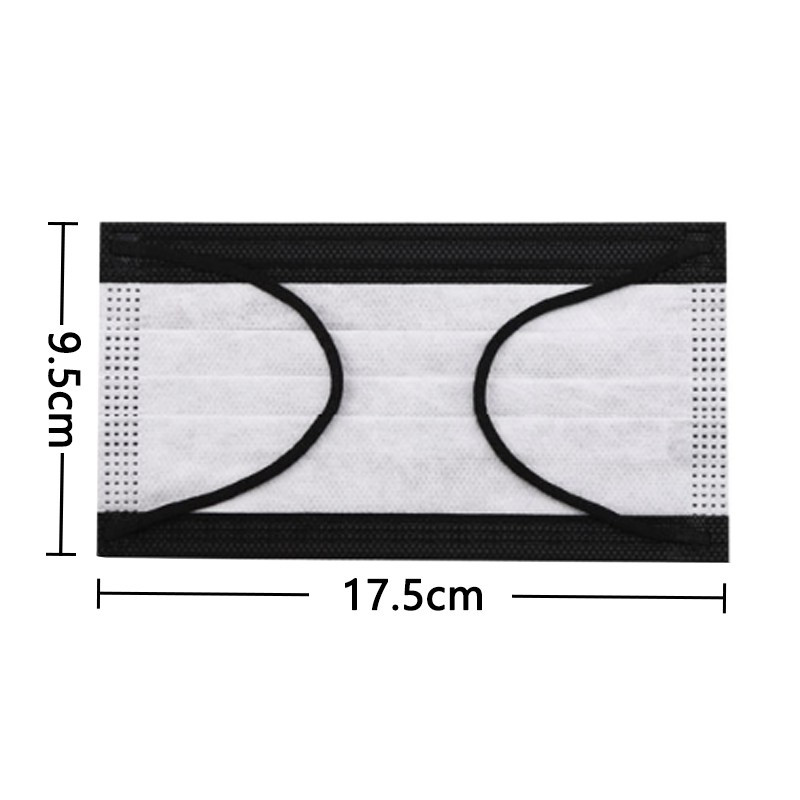 海氏海诺[50只独立包装]一次性医用外科口罩黑色成人潮款 无菌三层