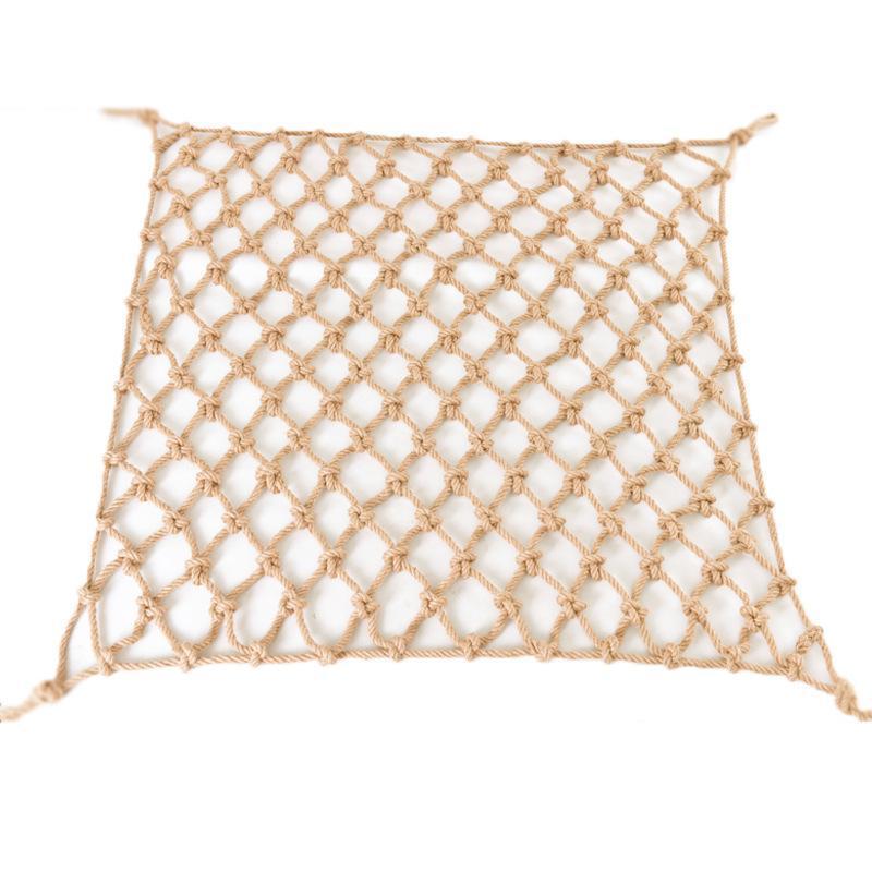 麻绳网格吊顶装饰网挂墙网楼梯防护网麻绳编织网子隔断网攀爬网绳4