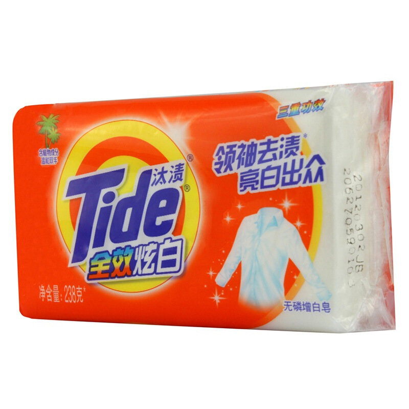 汰渍 全效360度洗衣皂238g 增白皂