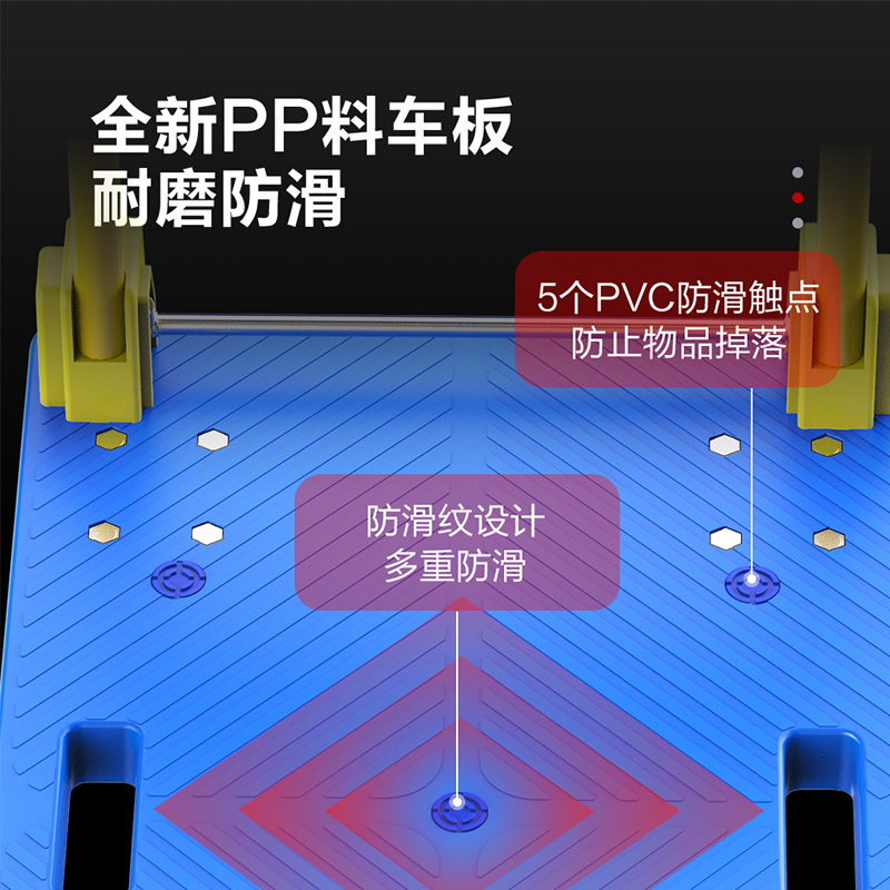 DuPont杜邦世界500强多彩平板车小推车手推车轻便折叠拉货车买菜手拉车塑料搬运车手提式拉杆小拖车 [天空蓝]便携式平