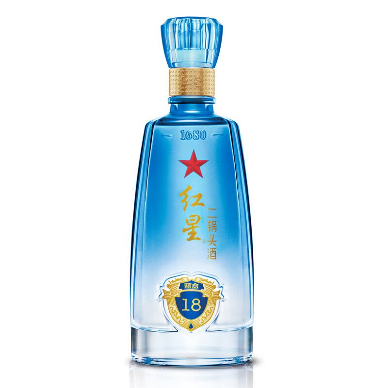 红星二锅头酒蓝盒18 清香型53度500ml 单盒装高度白酒【价格图片