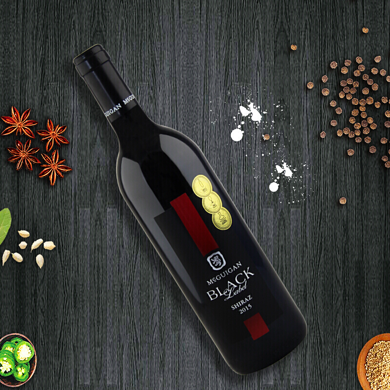 澳洲原瓶进口麦格根黑牌西拉红葡萄酒750ml单支装