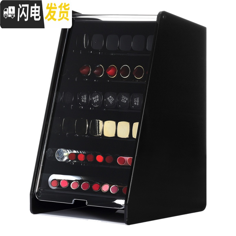 三维工匠防尘透明口红收纳盒展示架子带盖多格大容量装口红唇釉眼影网红款
