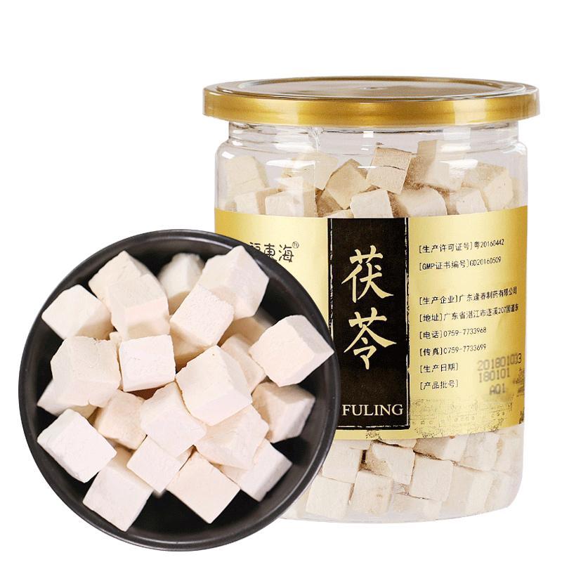 福东海 茯苓250克白土茯苓粉块丁食用膏伏苓云南无硫熏新货茯苓片