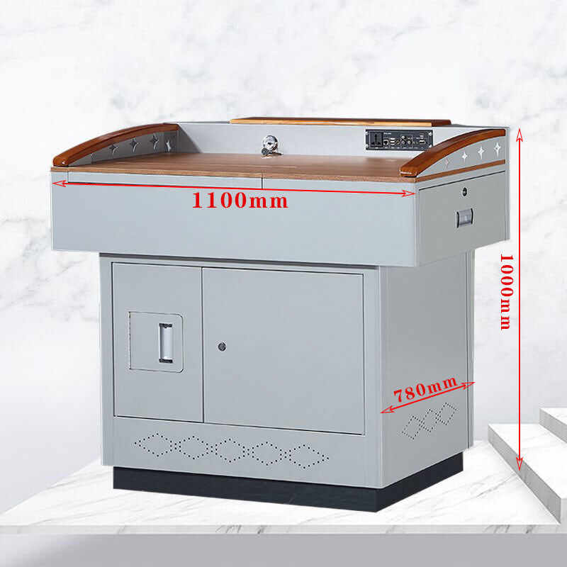 鑫金虎 钢制多媒体讲台学校教室老师讲课桌中控电子讲台 1100*780*1000mm高清大图