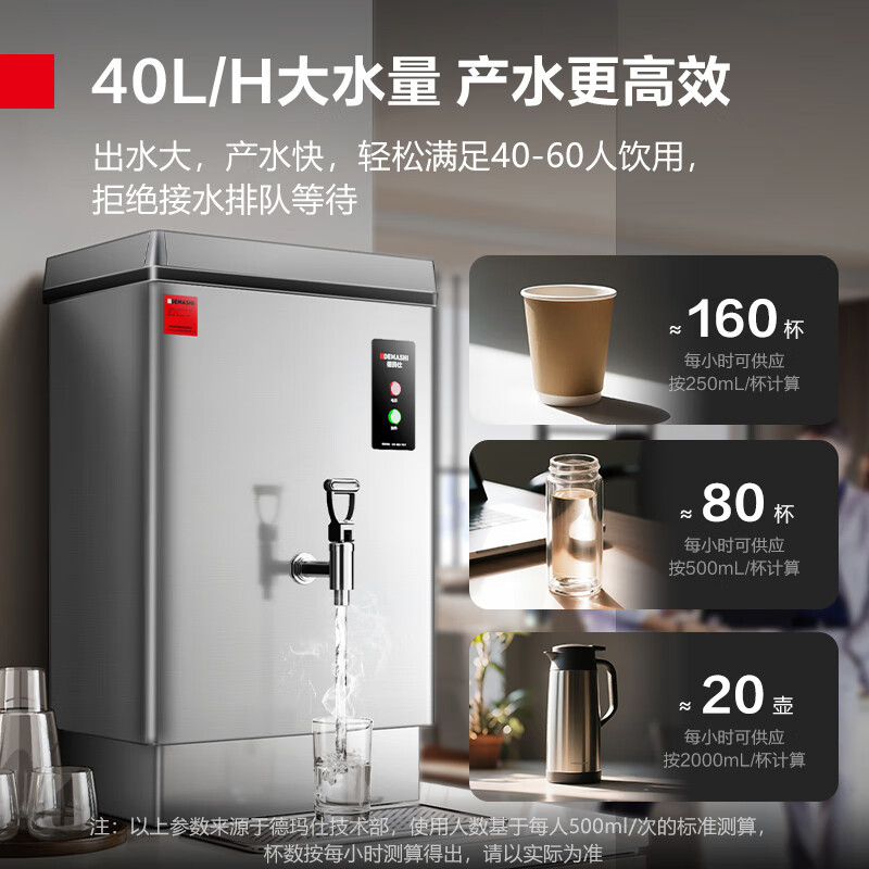 德玛仕开水器商用开水机电热全自动进水304内胆烧水器开水炉 KS-30P(220V)无底座高清大图