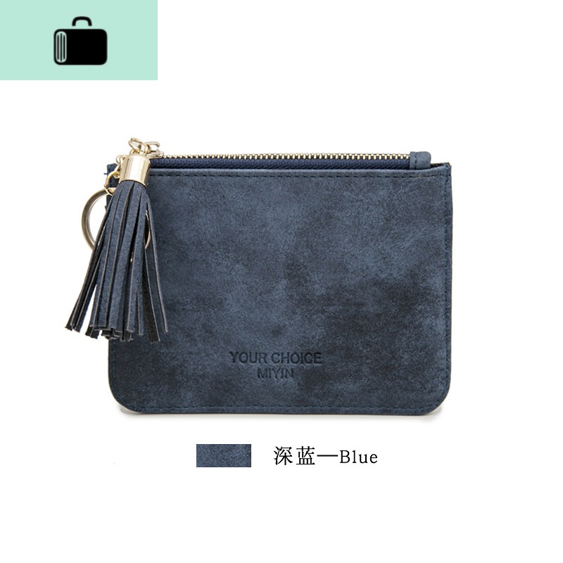 零钱包女迷你可爱韩国小钱包女短款2020新款韩版超薄款硬币包NEW LAKE 深蓝
