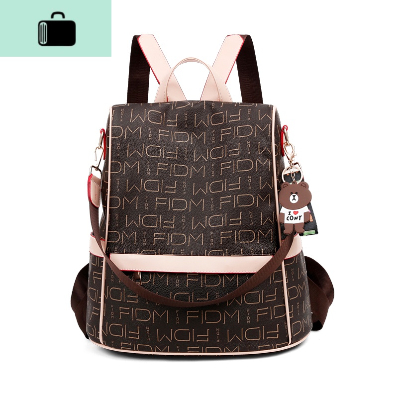 网红双肩包女2020年新款韩版时尚百搭大容量包包软皮防盗背包书包NEWLAKE高清大图