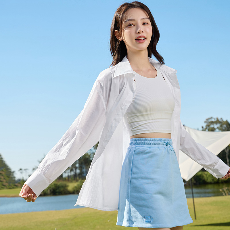 361°运动外套女夏季新款透气简约纯色长袖宽松防晒衬衫上衣女