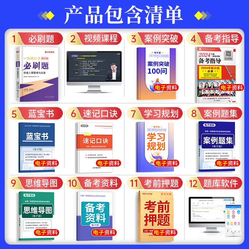 [正版]优路新大纲2024一级建造师机电刷题库一建通关必做1000题复习题集章节练习题千锤百炼苏婷刷题软件历年真题试卷高清大图