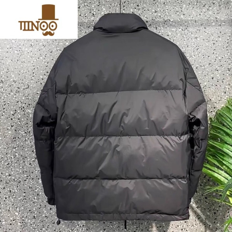 YANXU冬季新款立领棉服修身男士社会纯色百搭潮流休闲外套网红同款棉袄高清大图