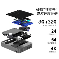 普达尔(podoor)新款Q3银投影仪4K家用银全高清1080P微型便携式投影机迷你手机卧室掌上家庭影院智能wifi小型无屏电视