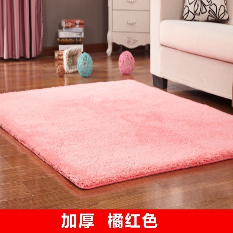 家柏饰(CORATED)加厚简约现代客厅卧室茶几床边垫飘窗榻榻米满铺地毯可定制 橘红色 1.6x2米（送门垫）