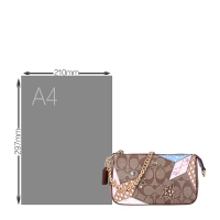 COACH 蔻驰 奢侈品 欧美时尚女士卡其色PVC印花手拎包手腕包女手包
