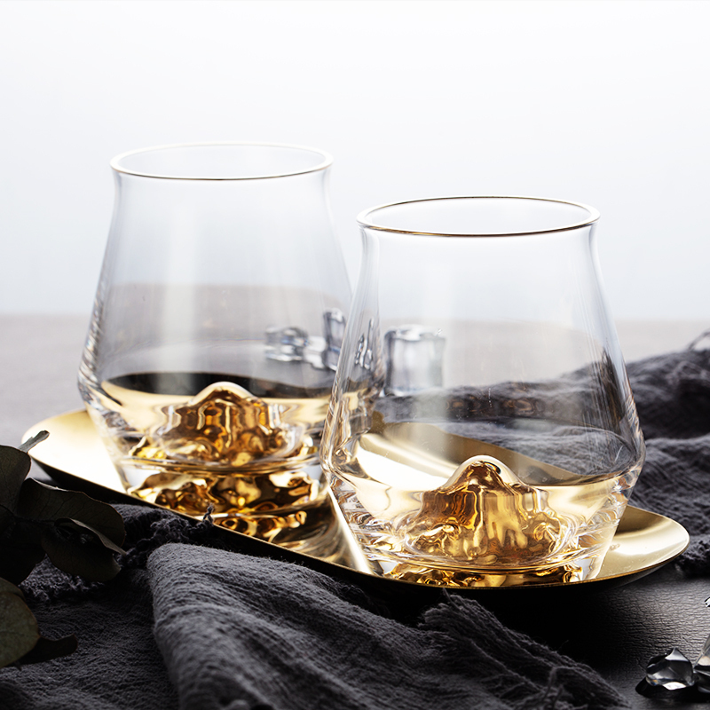 个杯堂 金山-炫彩郁金香杯 24K水晶玻璃杯水杯 单个装