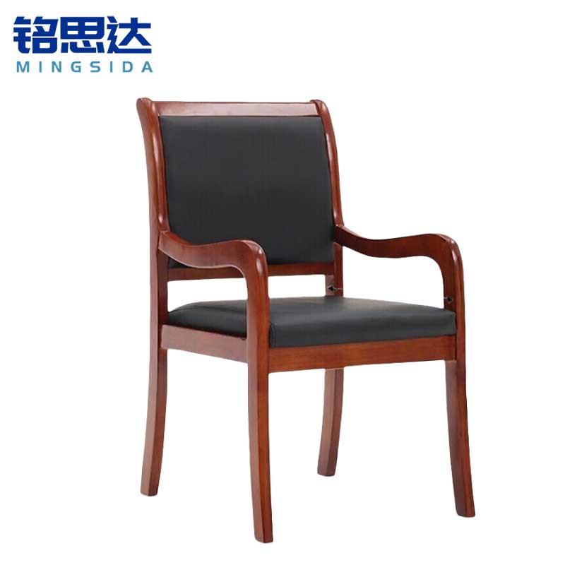 铭思达实木会议椅带扶手把高清大图