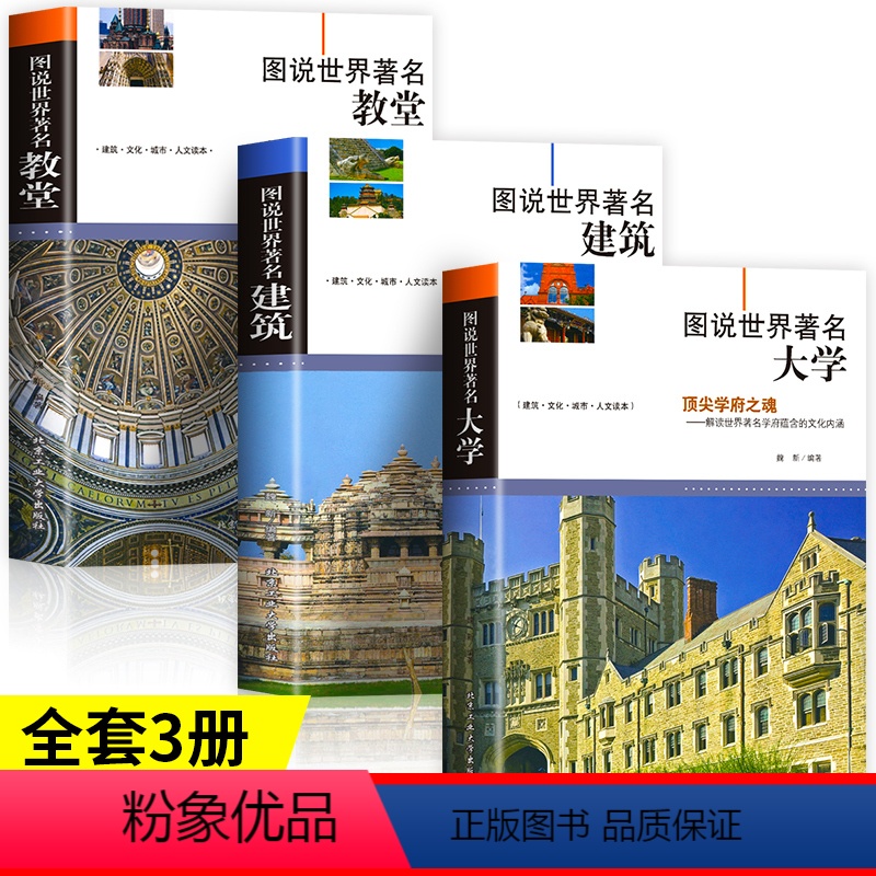 [正版]3册图说世界著名教堂建筑大学全球有代表性的各式经典伟大的建筑教堂建筑的概况结构特点特色和功能揭秘中外名建筑书籍高清大图
