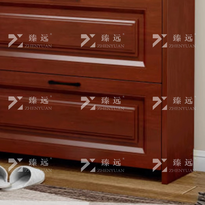 臻远 ZY4022009 木质翻斗鞋柜入户门口窄边鞋柜单层双抽屉