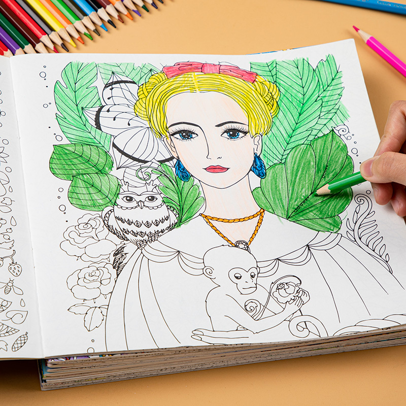 [正版]秘密花园涂色书大人涂画填色本成人孕妇减压解压绘本画画书小