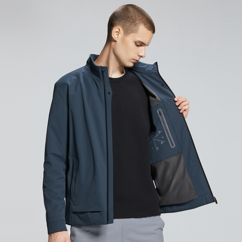 七匹狼夹克男士秋季新款运动户外休闲梭织立领单茄克外套