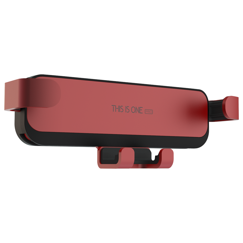 博利良品车载手机支架 出风口重力感应导航支架 车内隐形伸缩卡扣式金属手机夹汽车用品 BL108墨尔本红