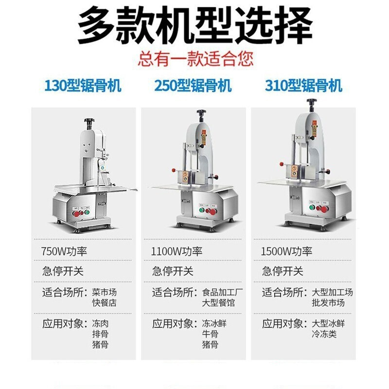 乐创(Lecon)锯骨机切骨机商用台式剁骨锯冻肉机切割鱼猪蹄牛排骨电动锯条 310型锯骨机